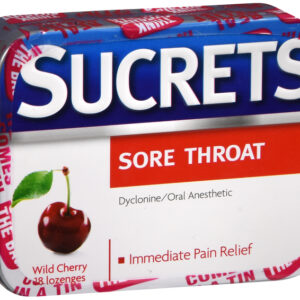 Sucrets Sore Throat Lozenges Wild Cherry 18 EA
