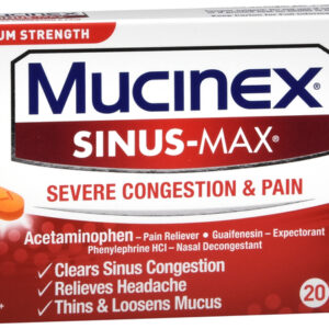 Mucinex Sinus-Max Severe Congestion & Pain Caplets Maximum Strength 20 EA
