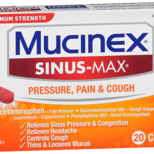 Mucinex Sinus-Max Pressure, Pain & Cough Caplets Maximum Strength 20 EA