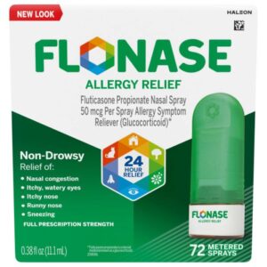 Flonase 24 Hour Allergy Relief Fluticasone Propionate (Glucocorticoid) 50 mcg Nasal Spray 72 EA